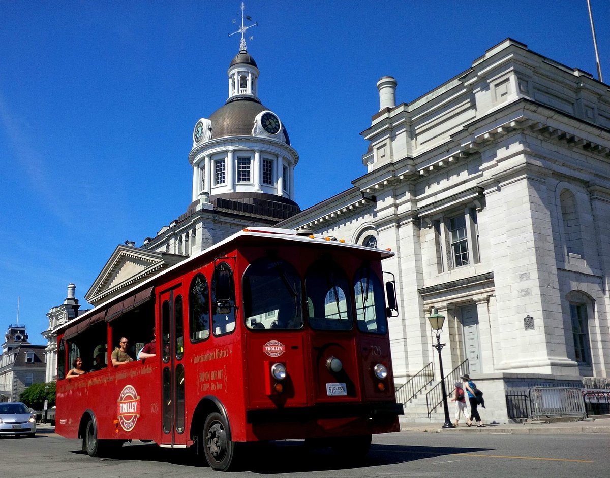 Trolley passing Kingston City Hall